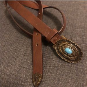 Brown Faux Leather Boho Belt